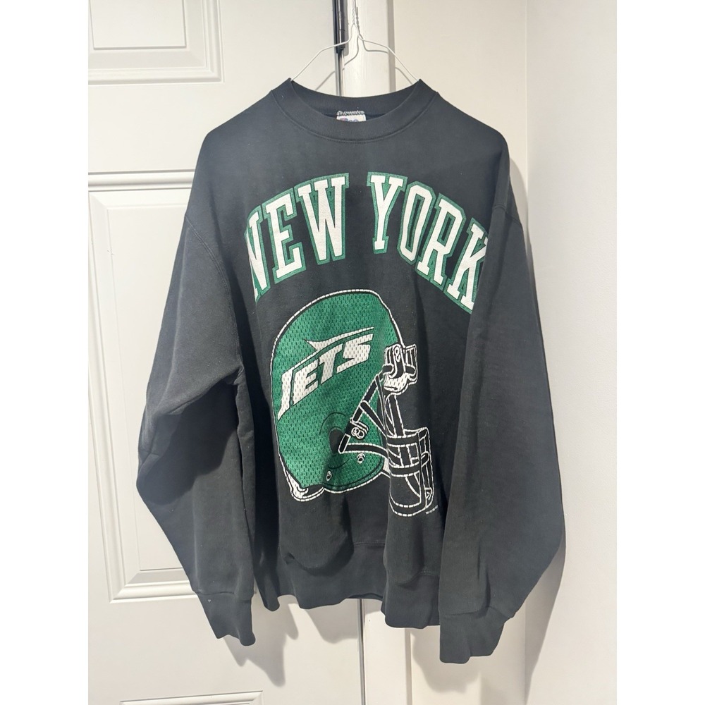 Vintage New York Jets Helmet Pro Player Sweatshirt Crewneck Size XL NFL 1997